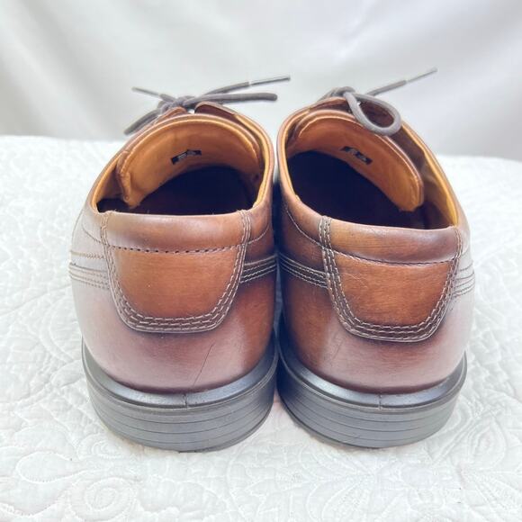 ECCO Men's Size 45 (US 11) Brown Lace Up Shock Point Leather Derby Shoes - Picture 3 of 9